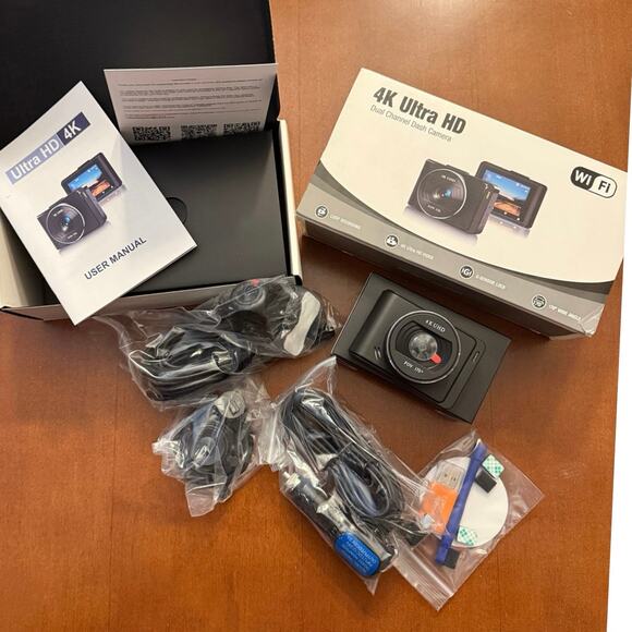 4K Car DVR WiFi Dash Cam for Cars Front Rear HD 1080P Built In wifi Gps - Picture 2 of 12